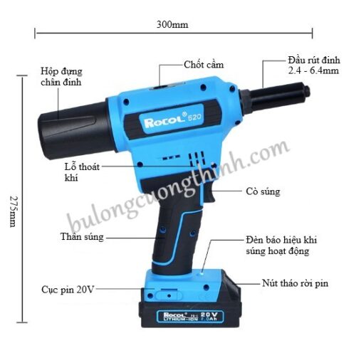 SÚNG BẮN ĐINH RÚT – SÚNG RÚT ĐINH TÁN – CƯỜNG THỊNH – Bulong Cường Thịnh